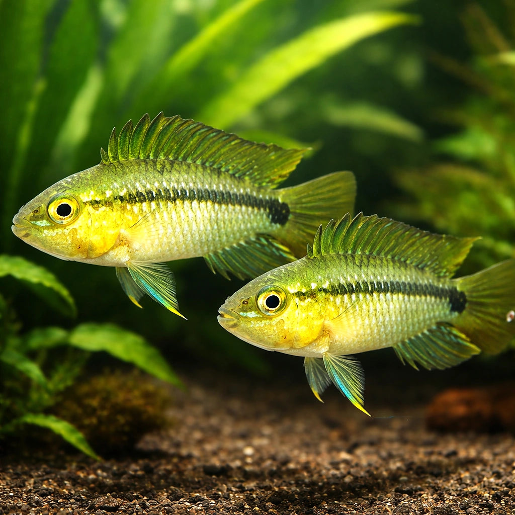Corumba Dwarf Dichlid — tropical fish for sale UK — AI pair planted view