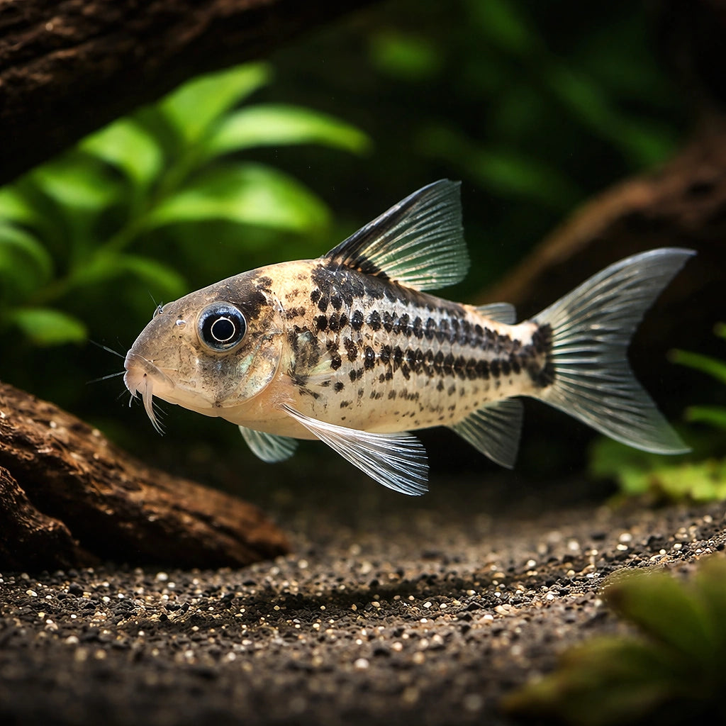 Cory Catfish — Catfish cory pleco for sale UK — AI hero driftwood view