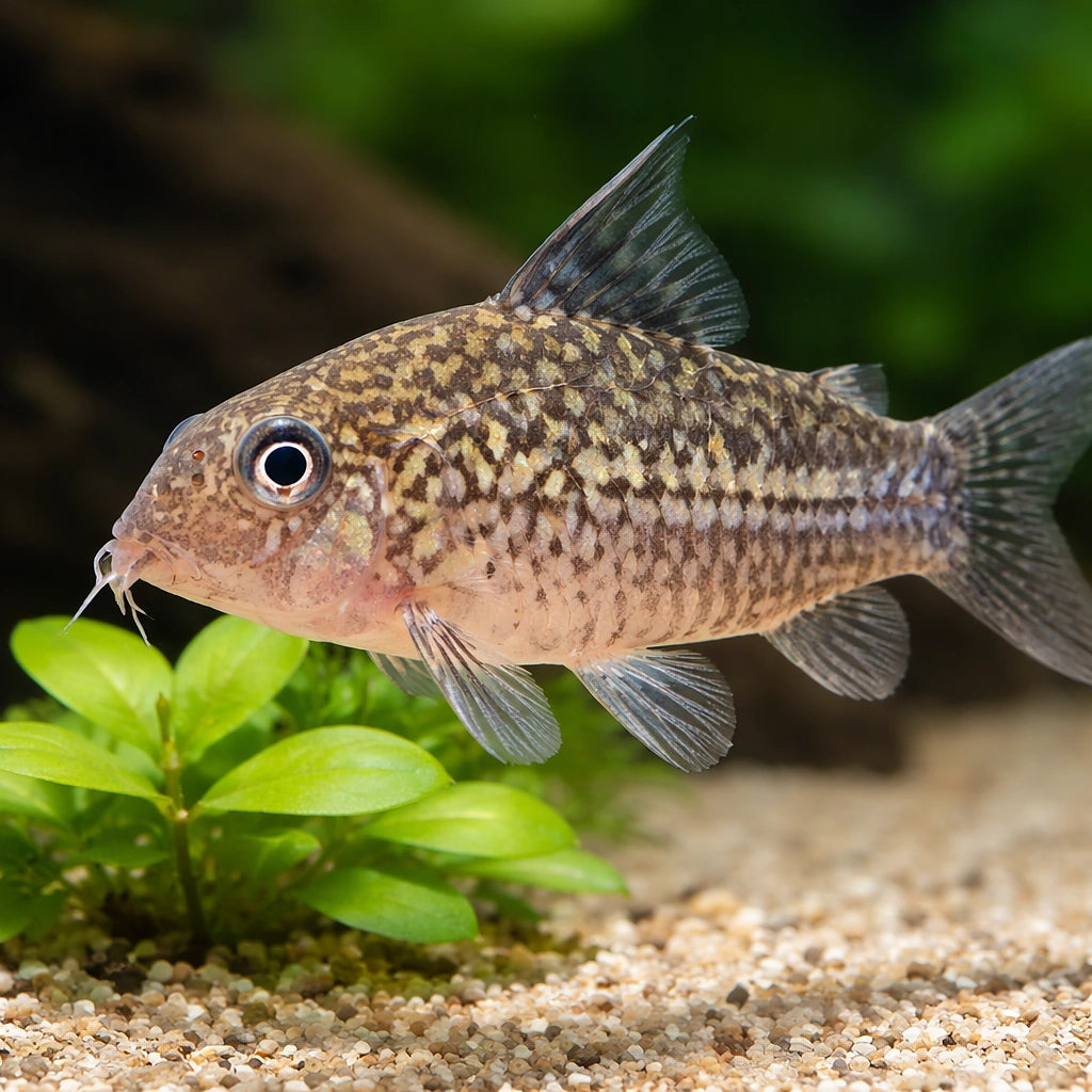 Corydoras sodalis — tropical fish for sale UK — AI scale plant view