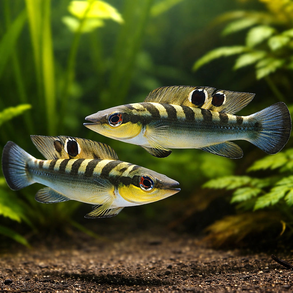 Crenicichla regani 6 - — tropical fish for sale UK — AI pair planted view