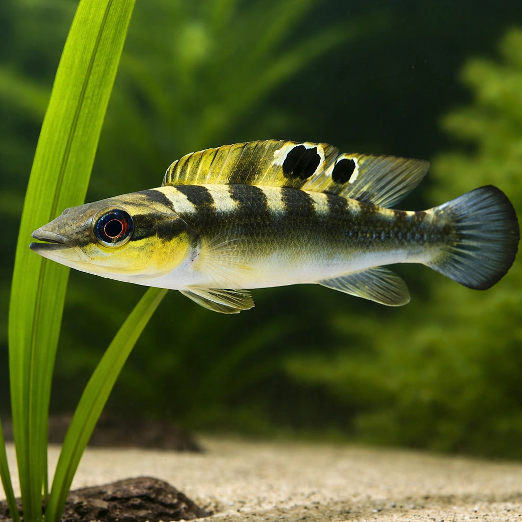 Crenicichla regani 6 - — tropical fish for sale UK — AI scale plant view