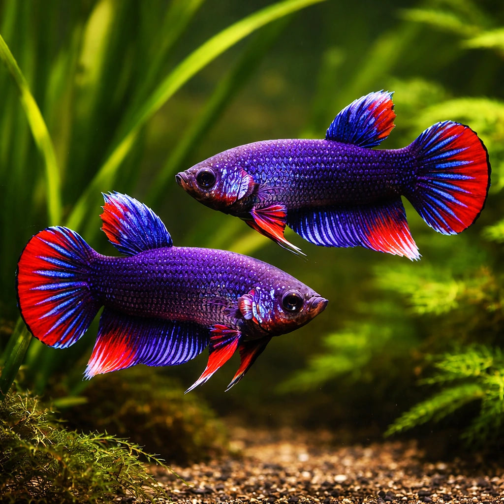 Crescent Penang Betta — tropical fish for sale UK — AI pair planted view