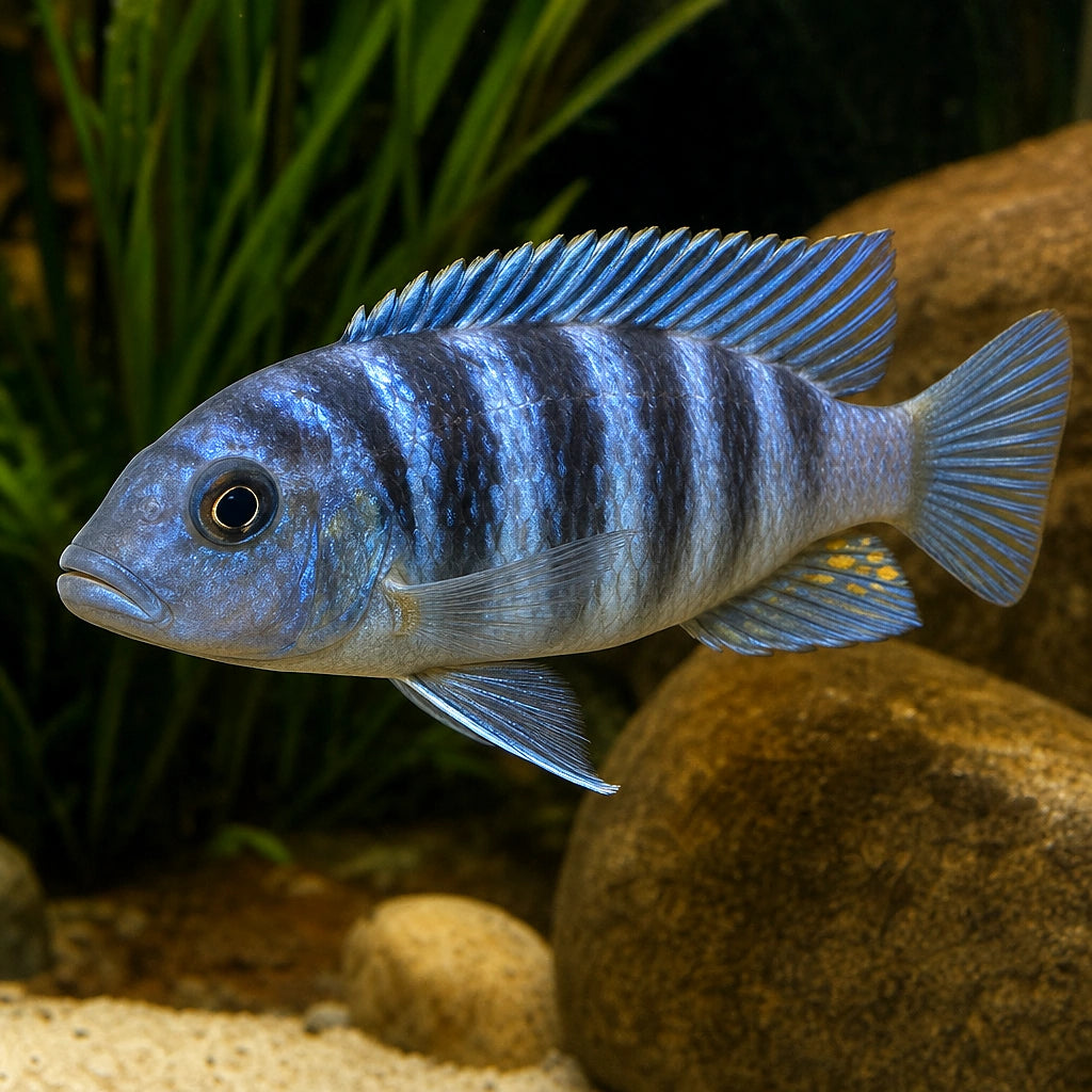 Dogtooth Cichlid (Cynotilapia afra) — AI natural aquarium view