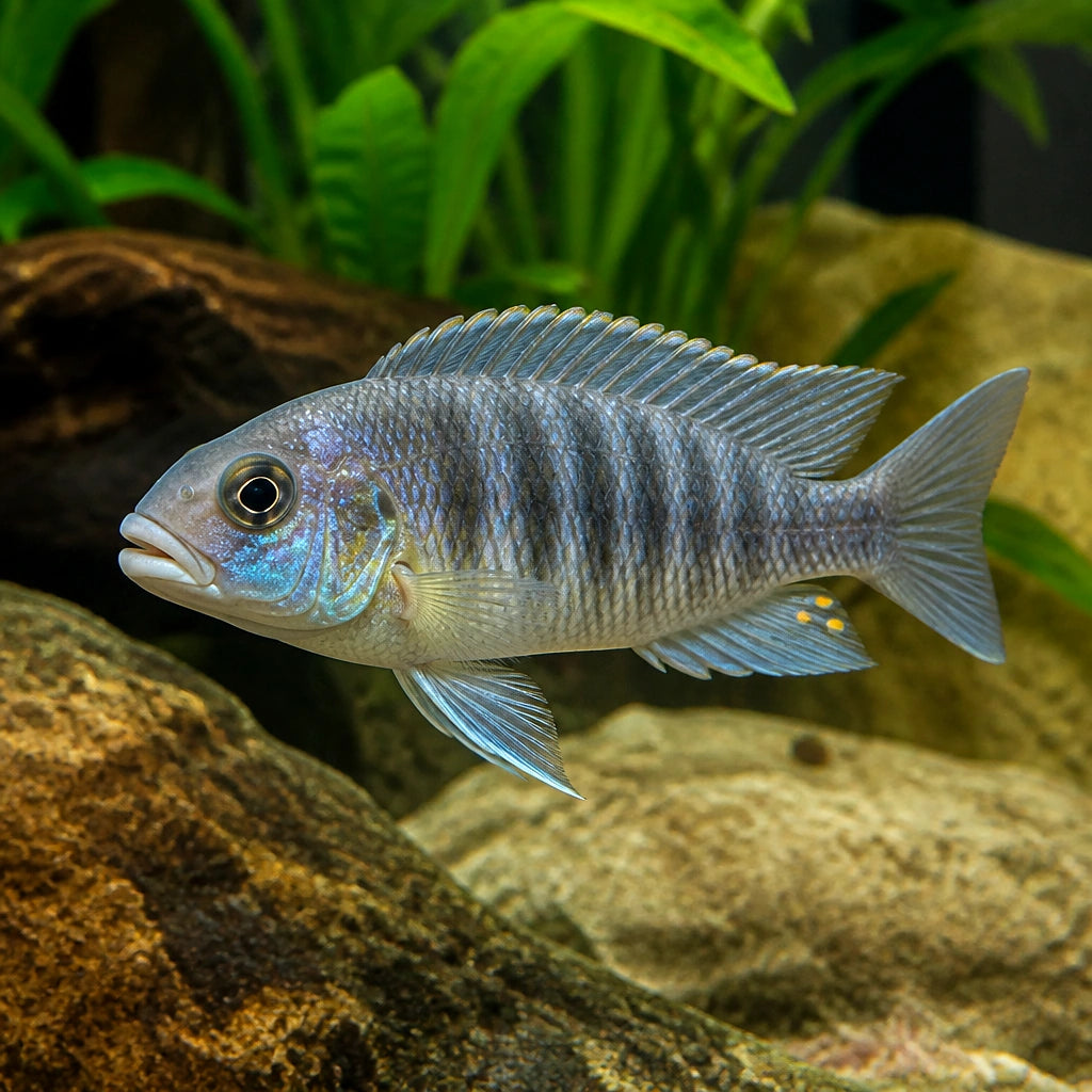 Mpangha Rock Dogtooth Cichlid — Lake Malawi Cichlids for sale UK — AI natural aquarium view