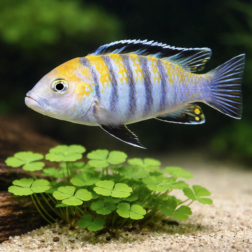 Cynotilapia afra red top — Dogtooth Cichlid (Cynotilapia afra) — AI scale plant view