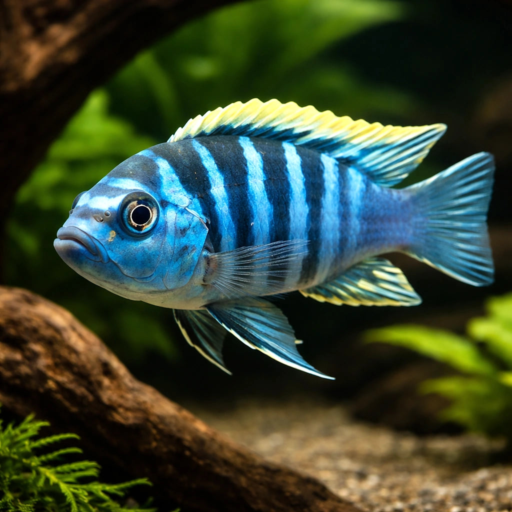 Cynotilapia edwardi 4 - — tropical fish for sale UK — AI hero driftwood view