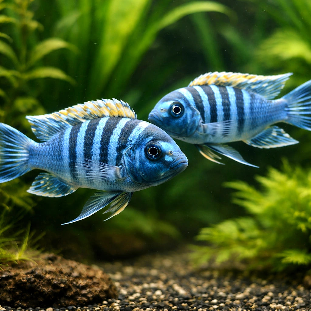 Cynotilapia edwardi 4 - — tropical fish for sale UK — AI pair planted view