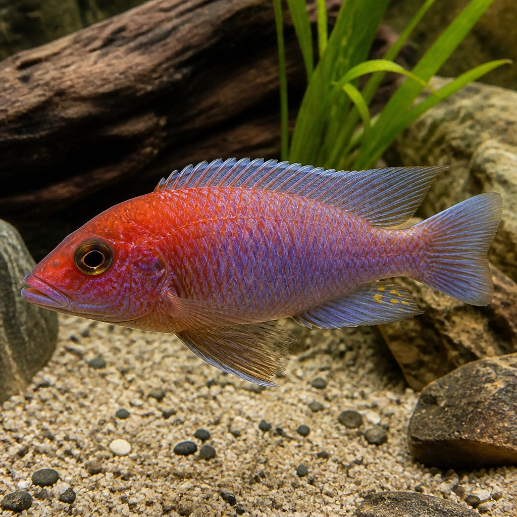 Cynotilapia fletti-red top — tropical fish for sale UK — AI natural aquarium view