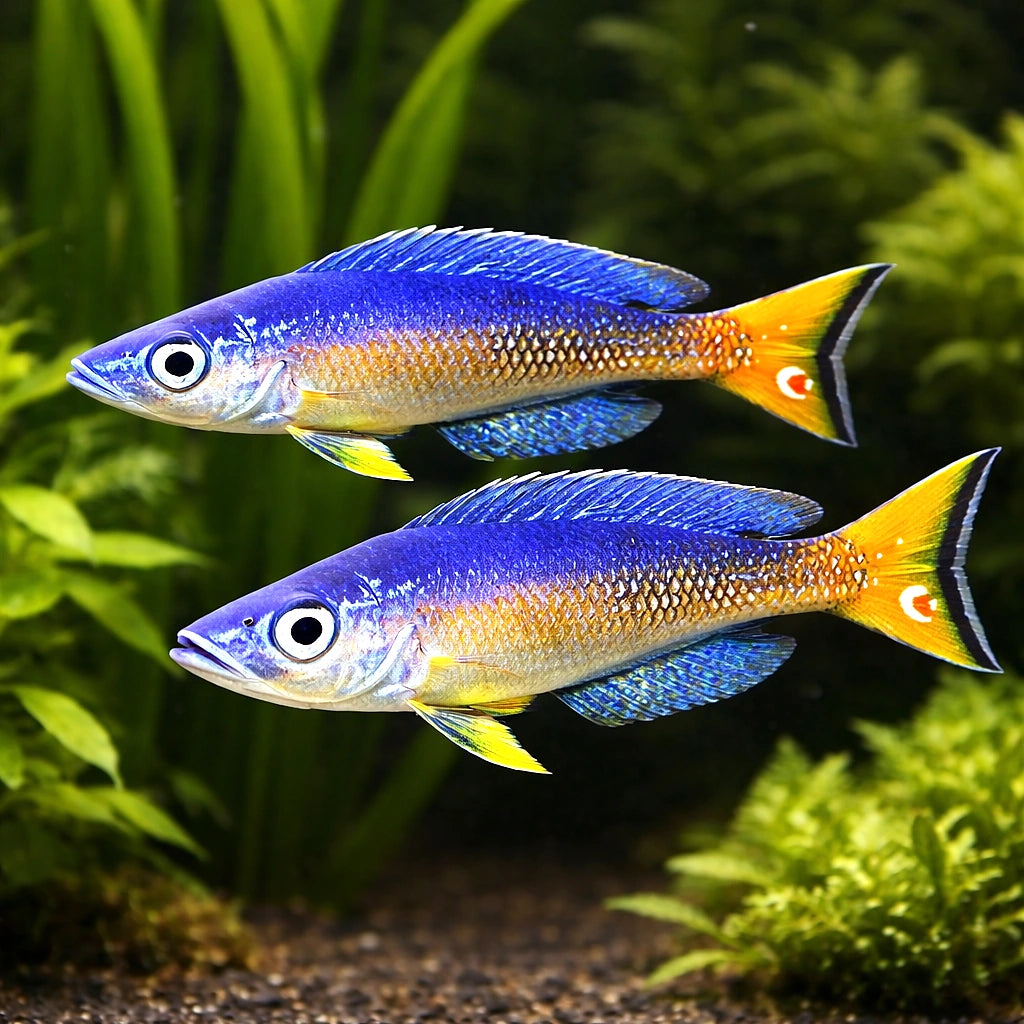 Cyprichromis lept. bulu point 4 - — tropical fish for sale UK — AI pair planted view
