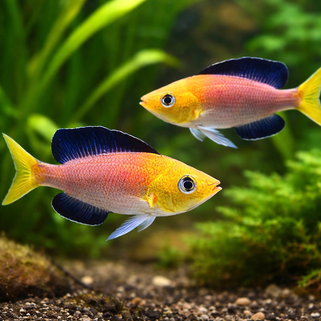 Cyprichromis lept. jumbo yellow 4 - — tropical fish for sale UK — AI pair planted view