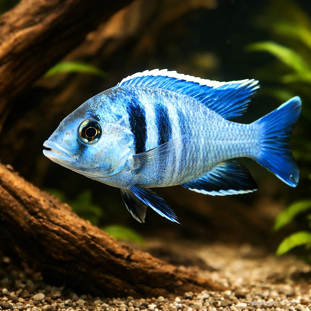 Cyrtocara elektra 4 - — tropical fish for sale UK — AI hero driftwood view