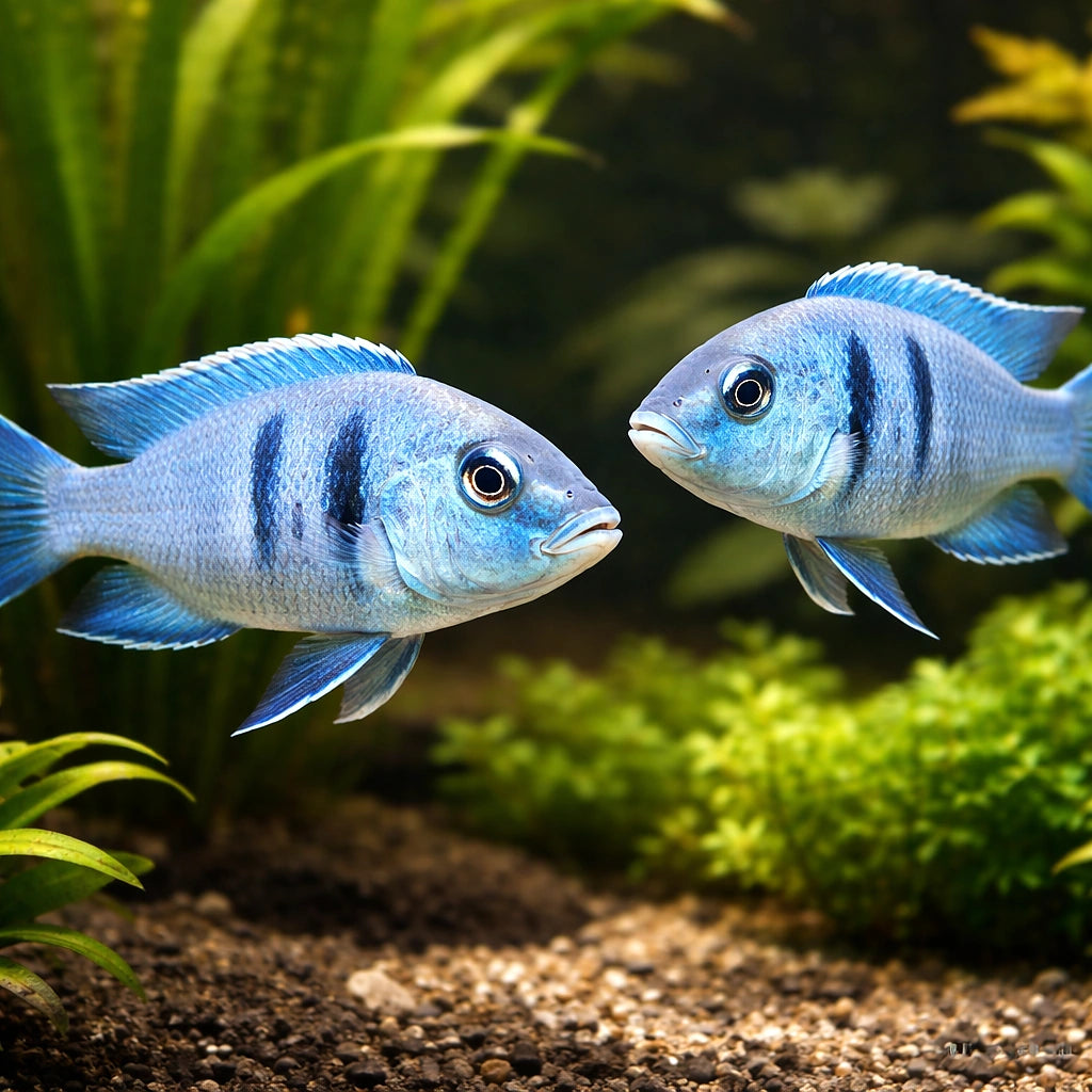 Cyrtocara elektra 4 - — tropical fish for sale UK — AI pair planted view