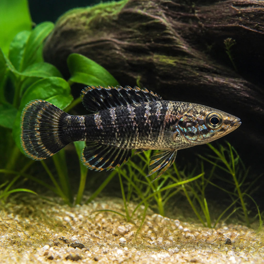 Dario sp. black tiger — tropical fish for sale UK — AI natural aquarium view