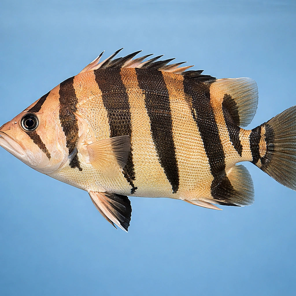 Datnioides qadrifasciatus 4 - — tropical fish for sale UK — AI side clean view