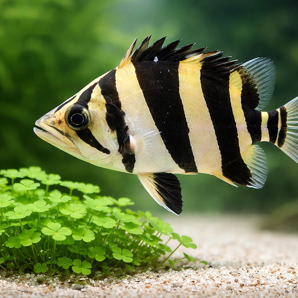 datnoid gold tiger — tropical fish for sale UK — AI scale plant view