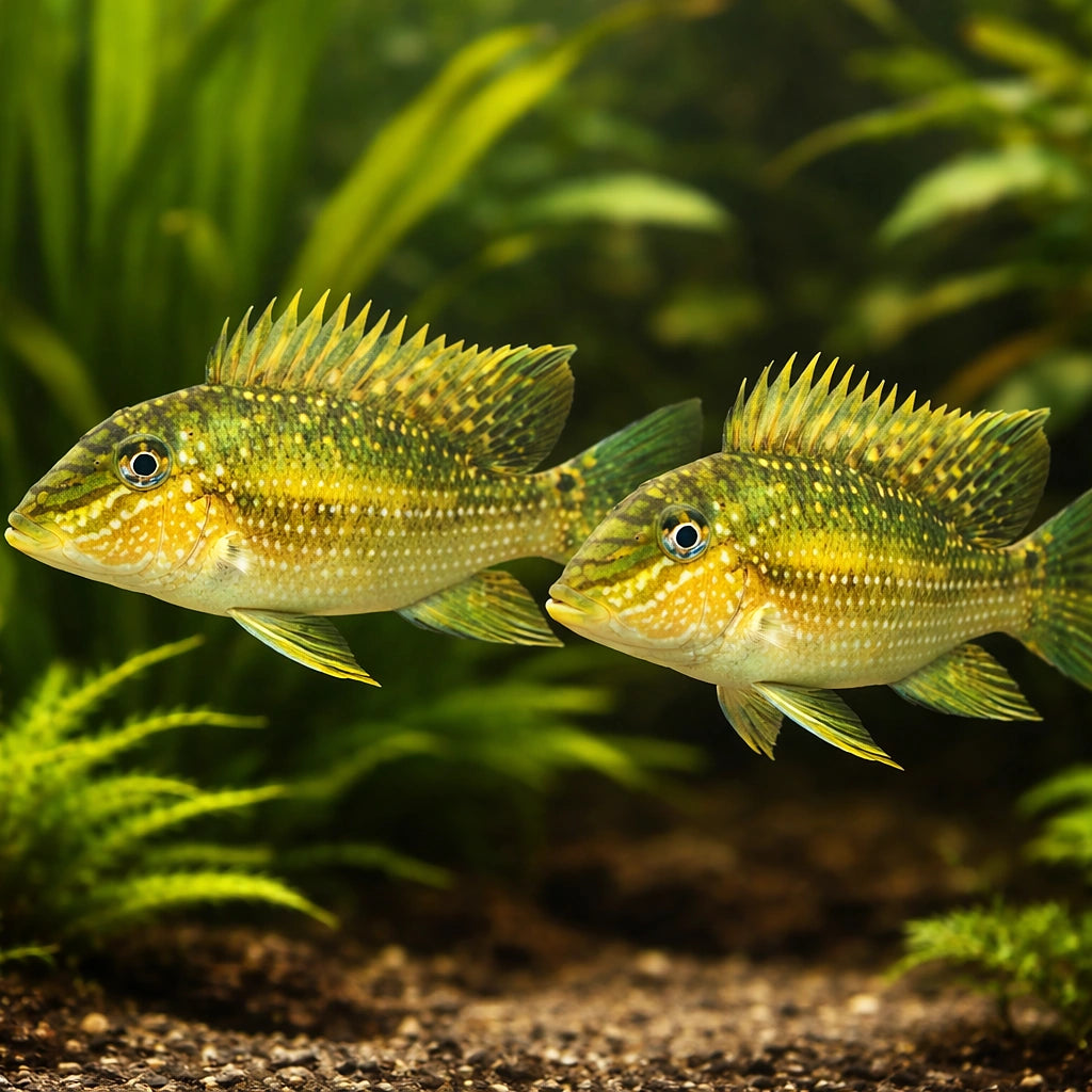 Demon Fish, Earth-Eater — tropical fish for sale UK — AI pair planted view