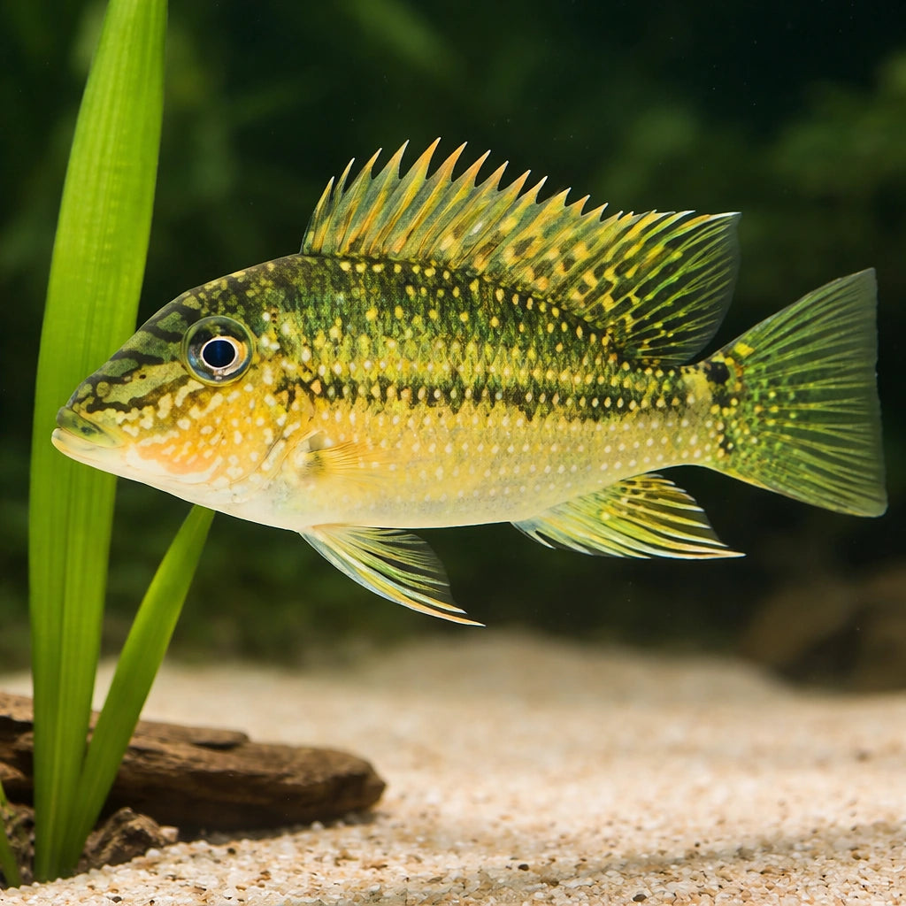 Demon Fish, Earth-Eater — tropical fish for sale UK — AI scale plant view