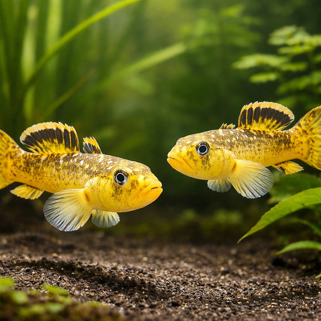 Desert Goby Gold — tropical fish for sale UK — AI pair planted view