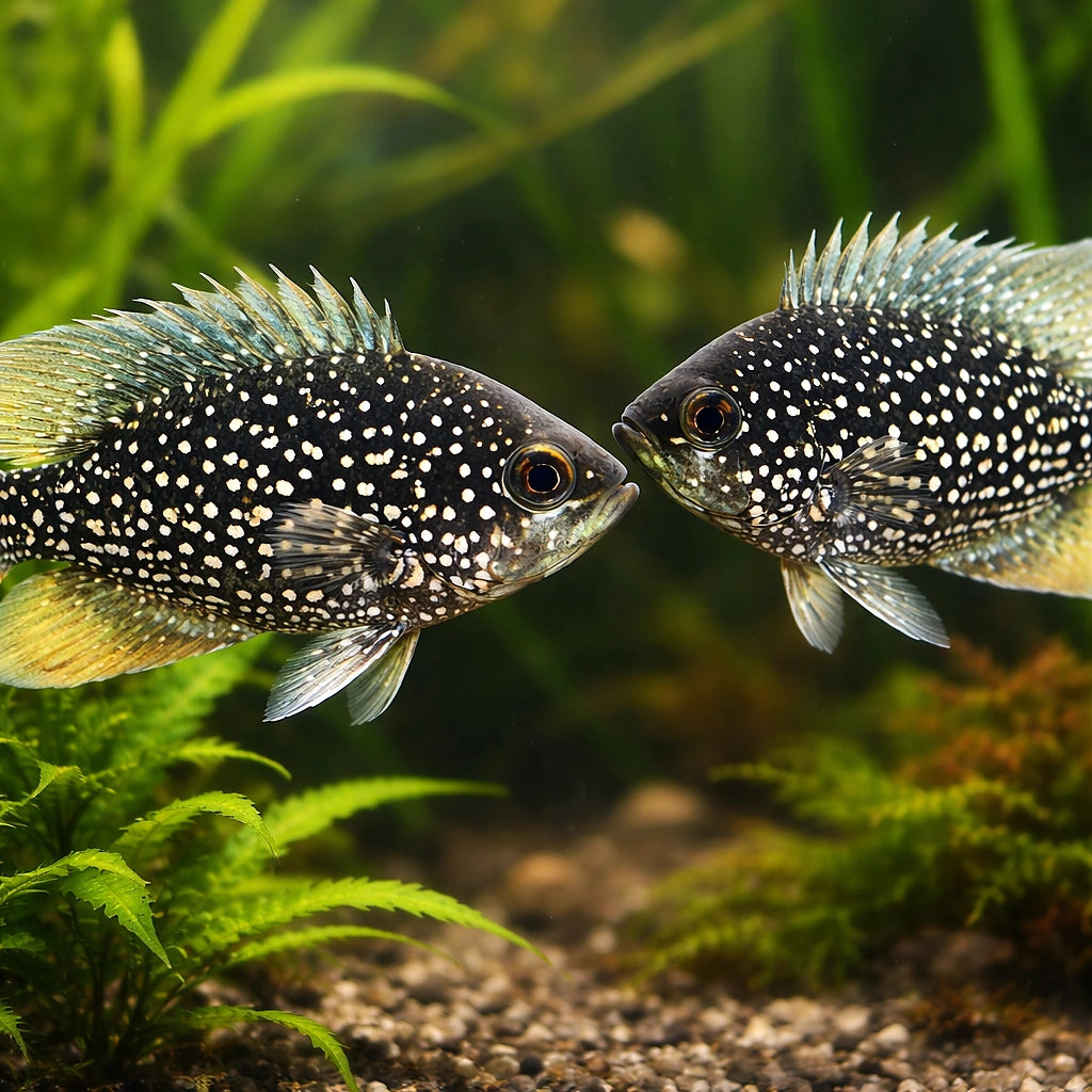 Diamond Sunfish, Banded Sun — tropical fish for sale UK — AI pair planted view