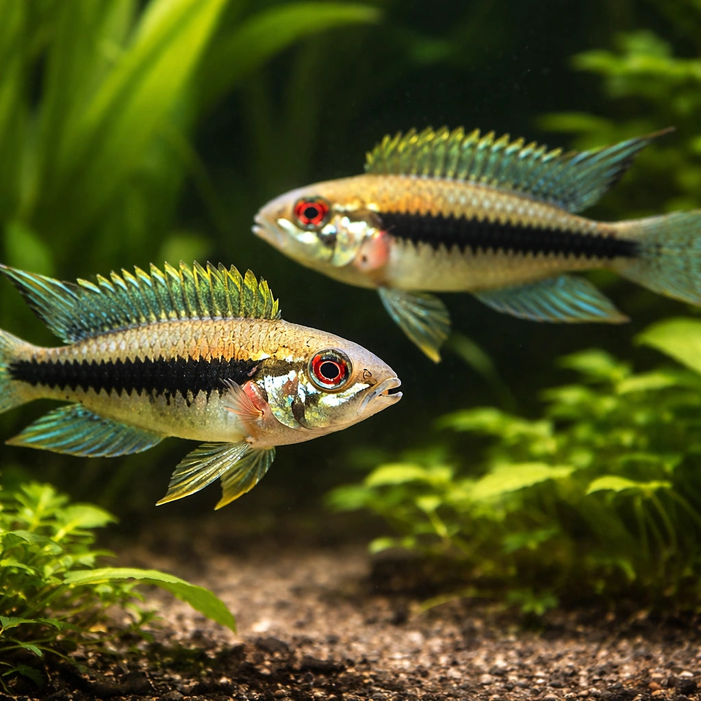 Diplotaenia Dwarf Cichlid — tropical fish for sale UK — AI pair planted view