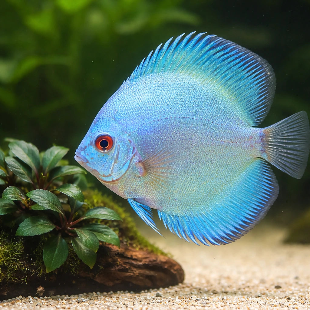 Discus blue diamant — tropical fish for sale UK — AI scale plant view