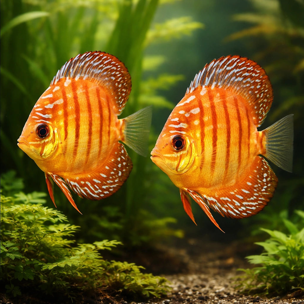 Discus brown — tropical fish for sale UK — AI pair planted view