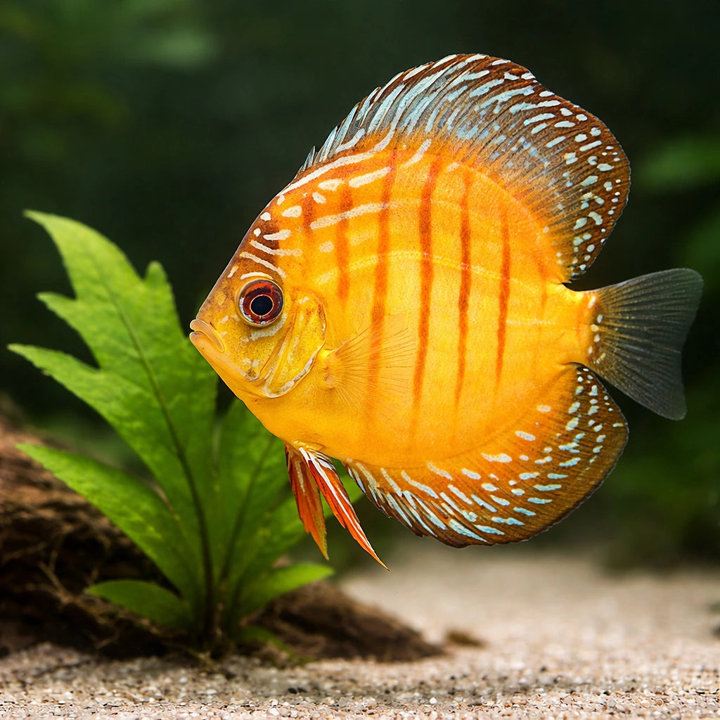 Discus brown — tropical fish for sale UK — AI scale plant view