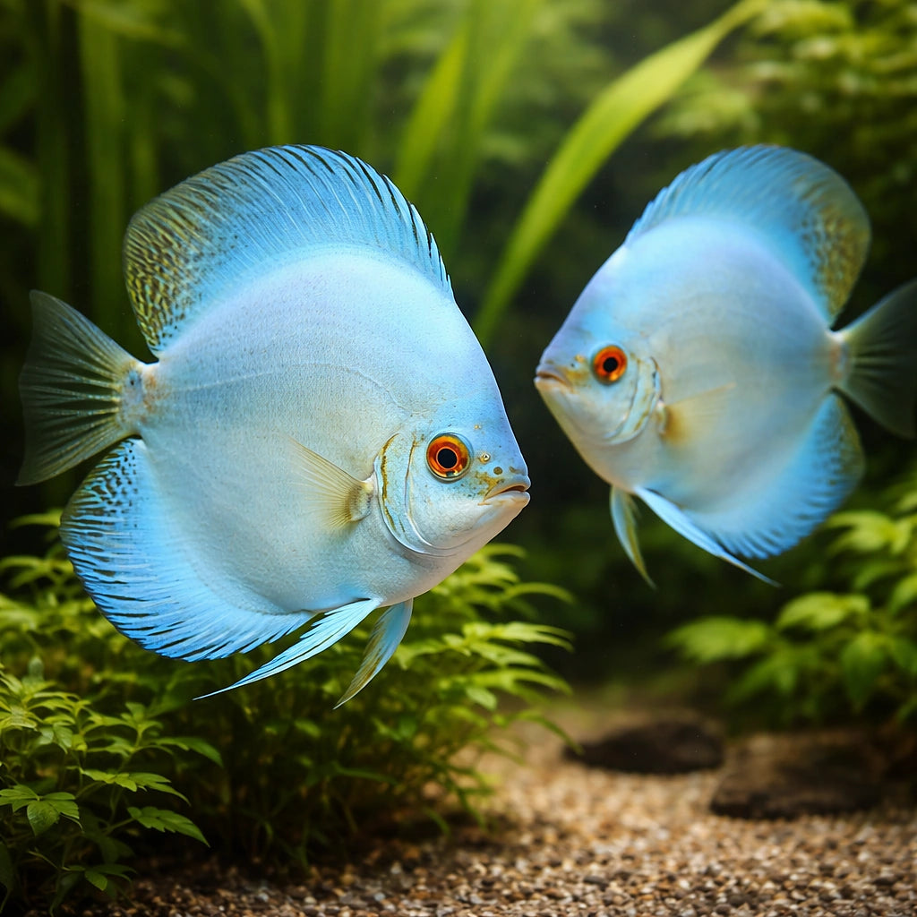 Discus cobalt — tropical fish for sale UK — AI pair planted view