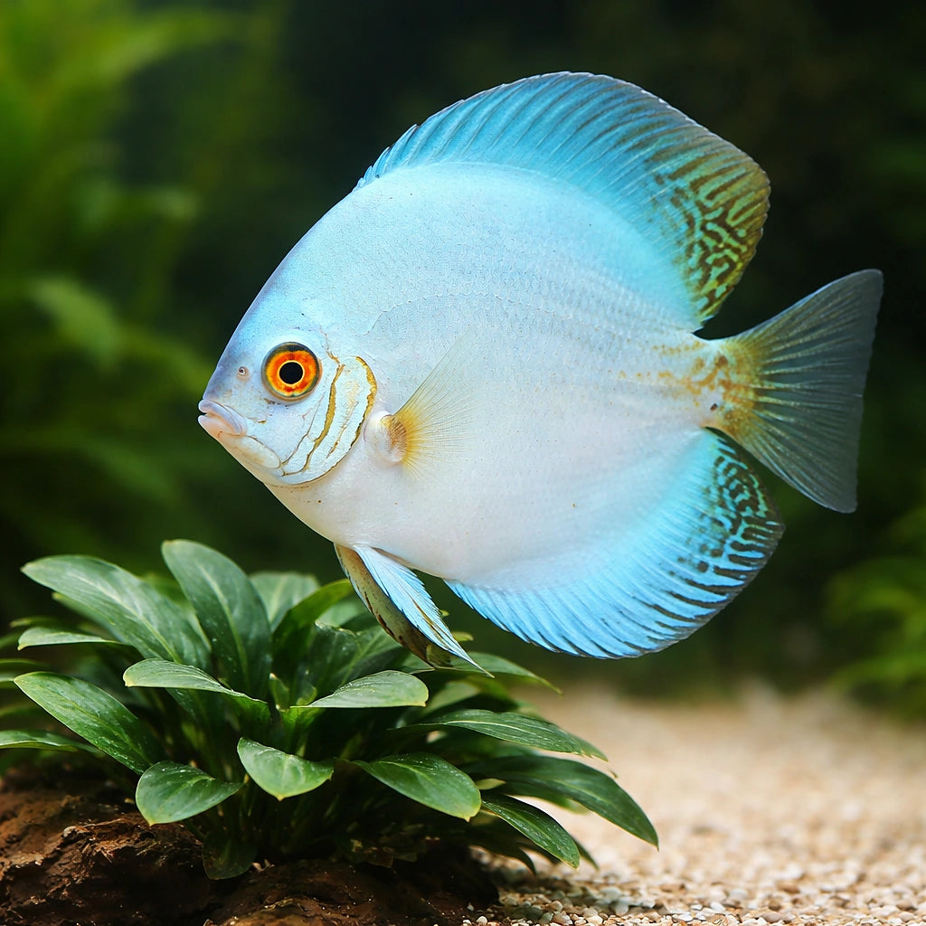 Discus cobalt — tropical fish for sale UK — AI scale plant view