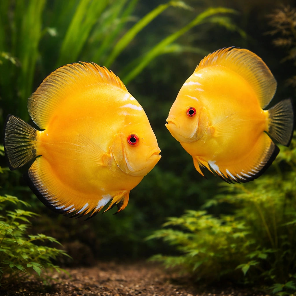 Discus golden pigeon — tropical fish for sale UK — AI pair planted view