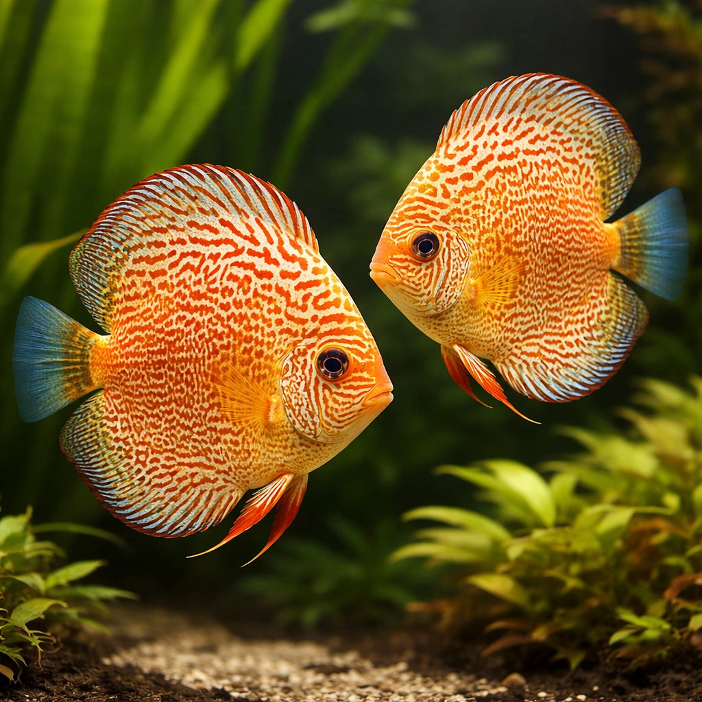 Discus red snake skin — tropical fish for sale UK — AI pair planted view