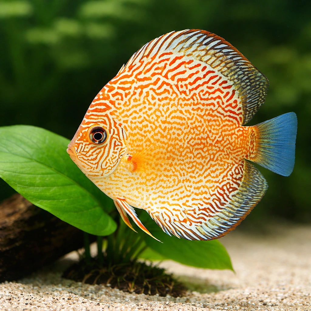 Discus red snake skin — tropical fish for sale UK — AI scale plant view