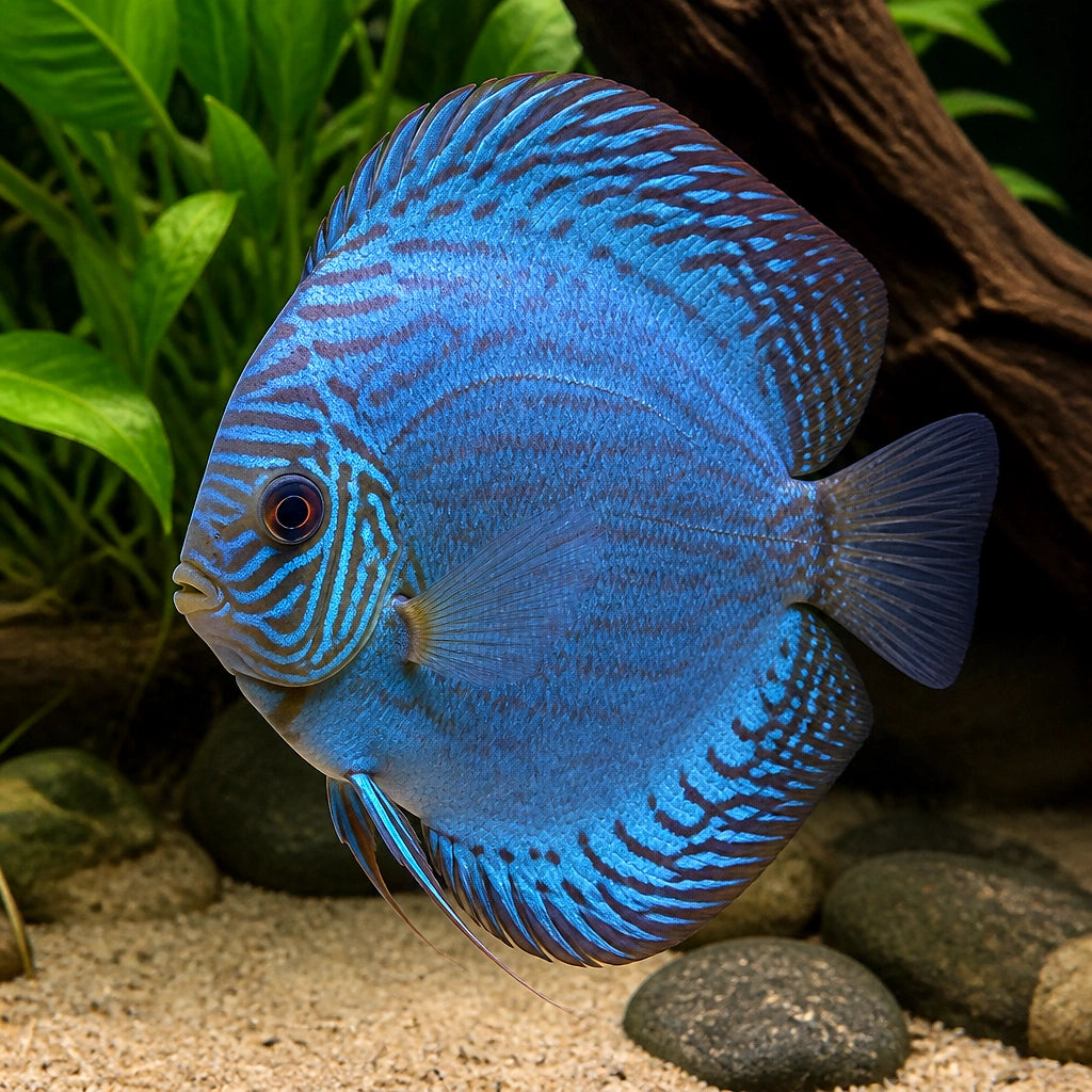 Discus royal blue rio purus — tropical fish for sale UK — AI natural aquarium view