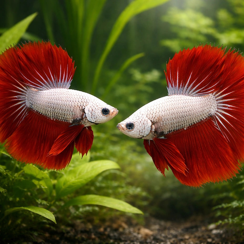 Dragon Scale Betta — tropical fish for sale UK — AI pair planted view