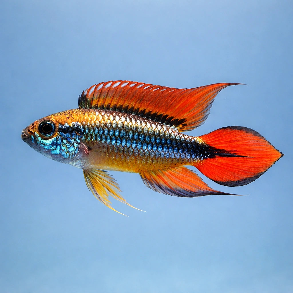 Agassiz' Dwarf Cichlid double red — Apistogramma agassizii “Double Red” - UK (Apistogramma agassizii) — Vibrant Apistogramma…
