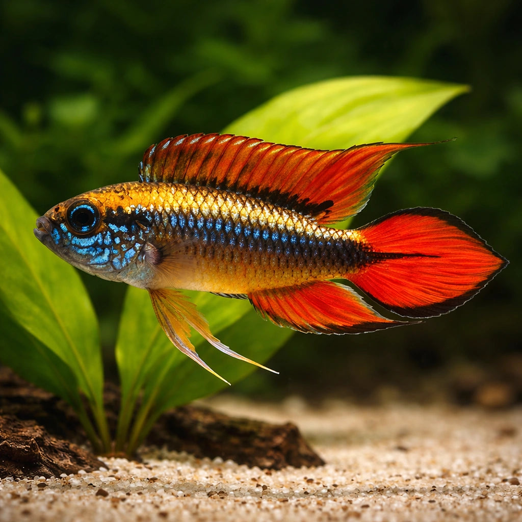 Agassiz' Dwarf Cichlid double red — Apistogramma agassizii “Double Red” - UK (Apistogramma agassizii) — Vibrant Apistogramma…