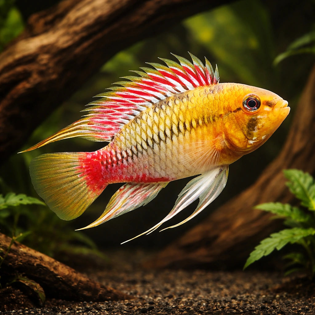 Hongsloi Dwarf Cichlid Red-gold — Apistogramma Hongsloi «Red Gold» (Hongslo's Dwarf Cichlid) (Apistogramma hongsloi) — A…