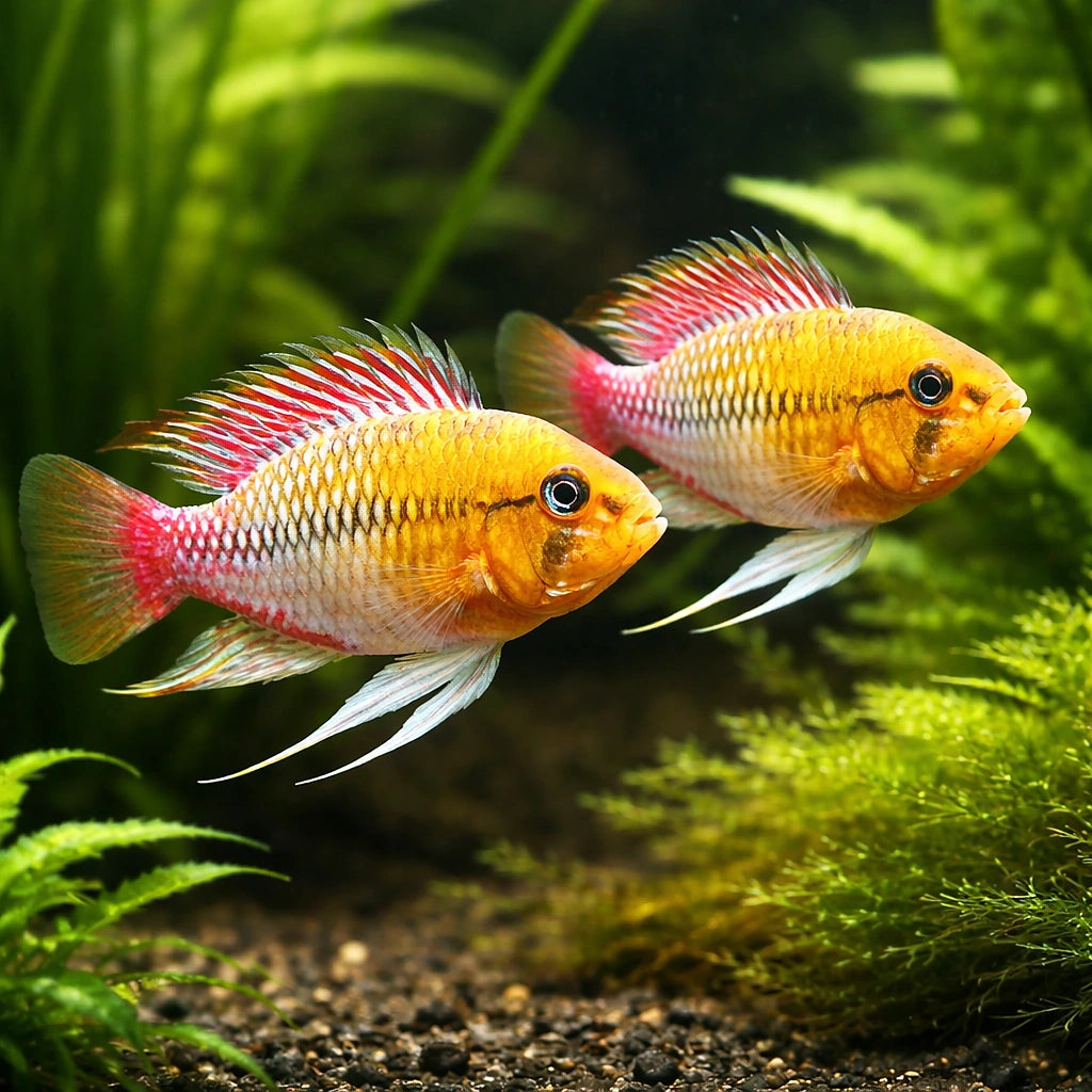 Hongsloi Dwarf Cichlid Red-gold — Apistogramma Hongsloi «Red Gold» (Hongslo's Dwarf Cichlid) (Apistogramma hongsloi) — A…