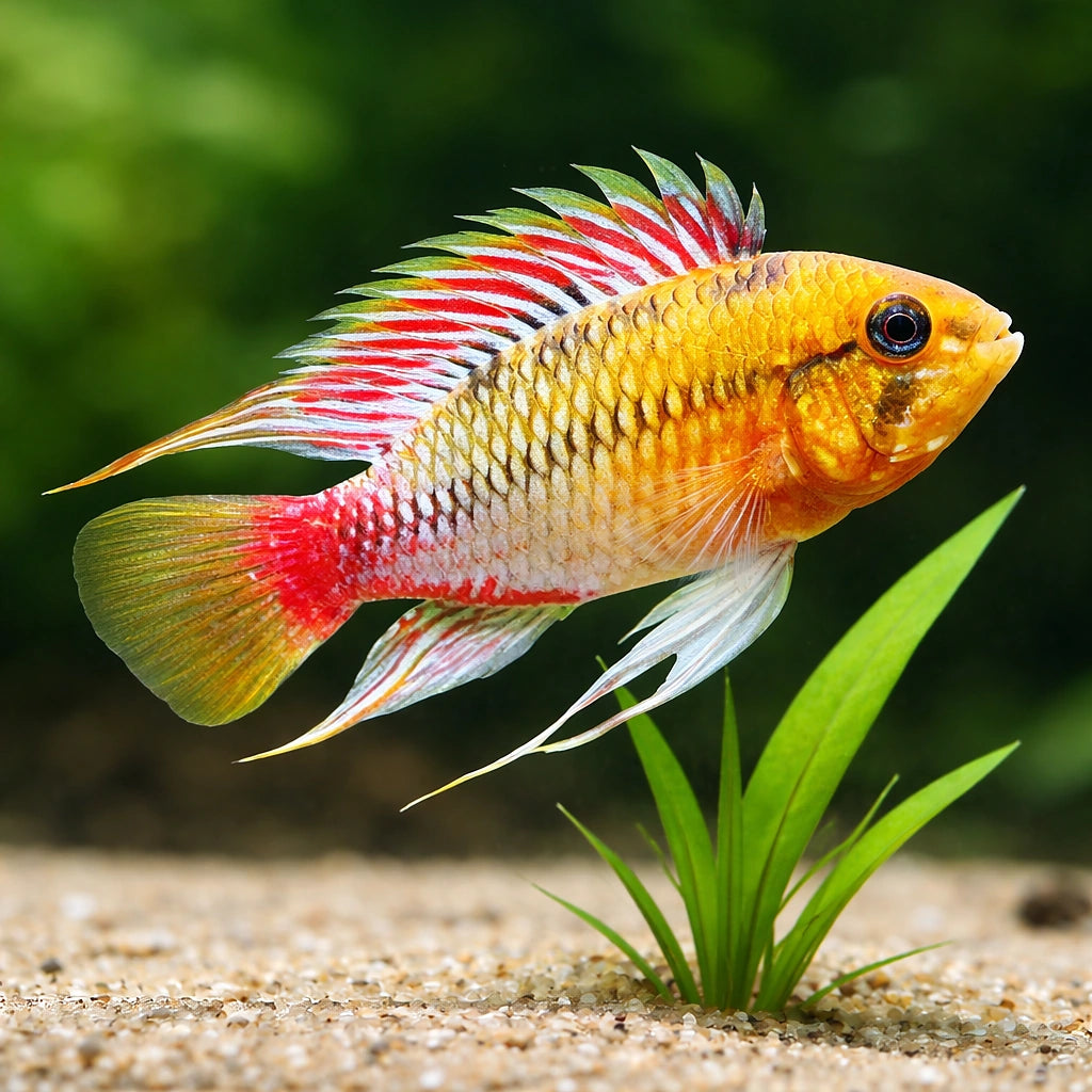 Hongsloi Dwarf Cichlid Red-gold — Apistogramma Hongsloi «Red Gold» (Hongslo's Dwarf Cichlid) (Apistogramma hongsloi) — A…