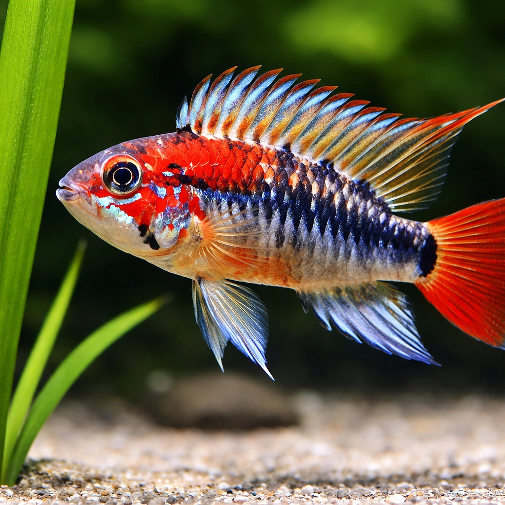 Red-Tailed Dwarf Cichlid red mask — Apistogramma macmasteri Red Mask - Dwarf Cichlid UK (Apistogramma macmasteri) — Add the…