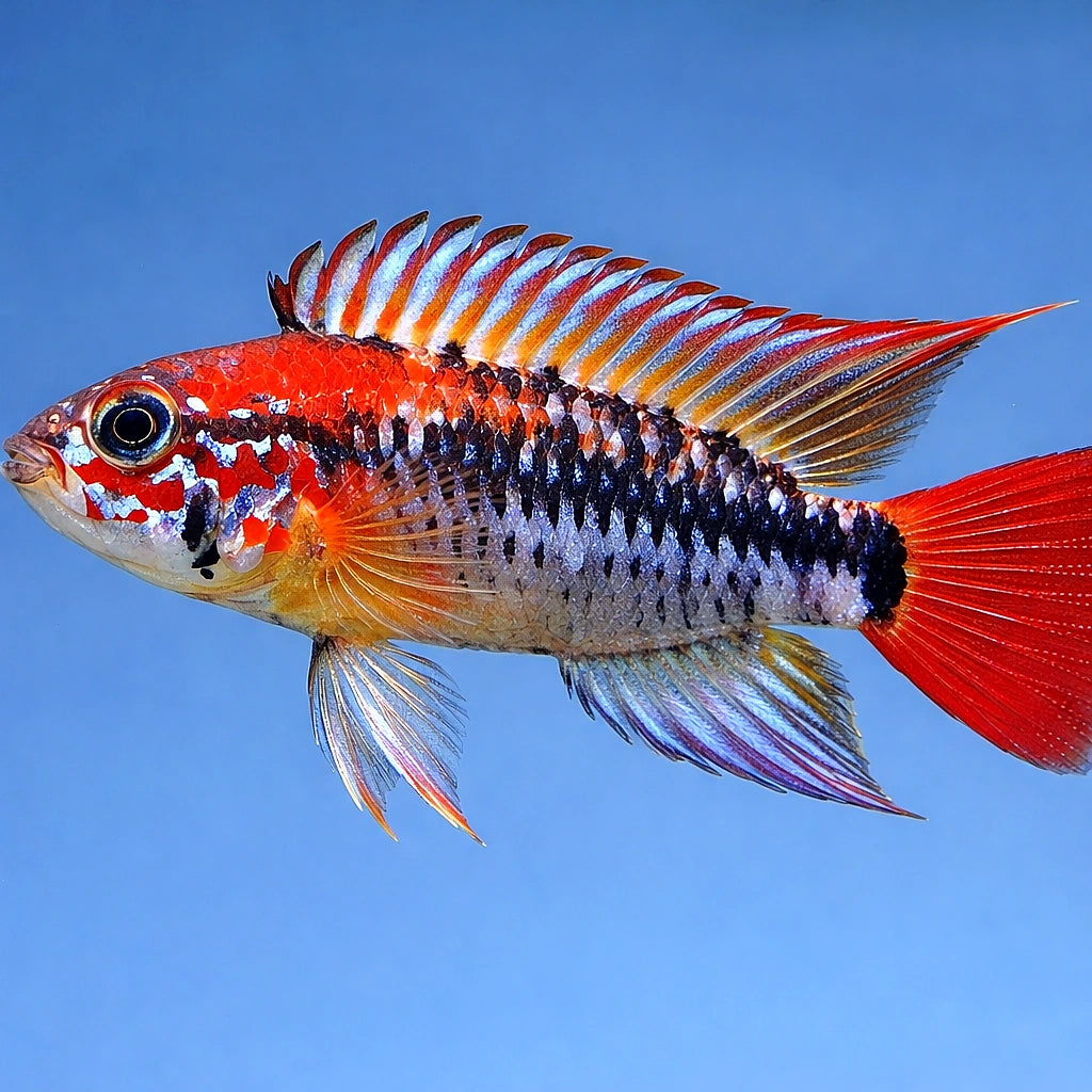 Red-Tailed Dwarf Cichlid red mask — Apistogramma macmasteri Red Mask - Dwarf Cichlid UK (Apistogramma macmasteri) — Add the…