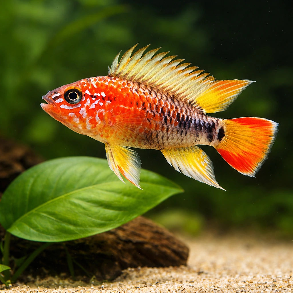 Red-Tailed Dwarf Cichlid — Apistogramma Macmasteri - Moderate Care Dwarf Cichlid UK (Apistogramma macmasteri) — Buy — scale…