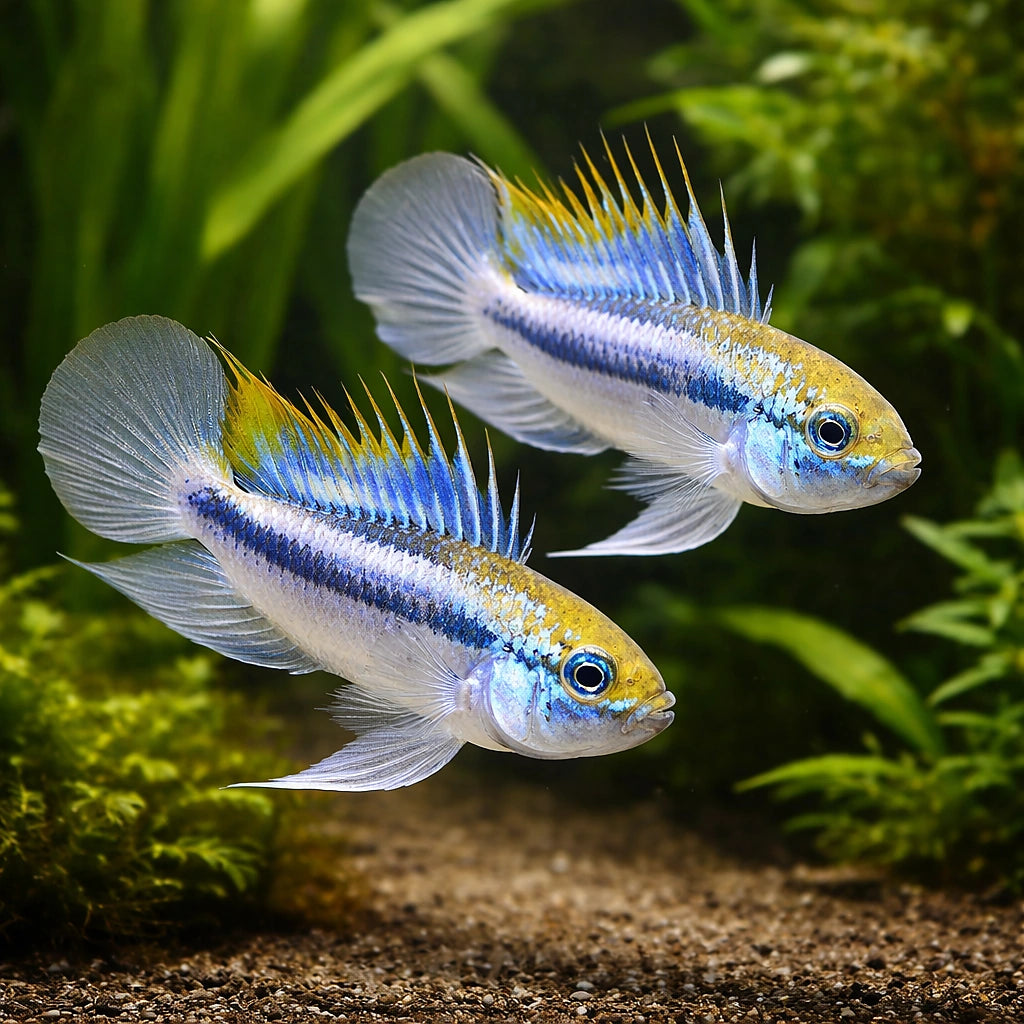 Trifasciata Dwarf Cichlid Apistogramma trifasciatum 2.5-3 cm (Apistogramma trifasciatum) — A stunning South American dwarf…