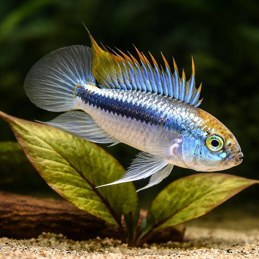 Trifasciata Dwarf Cichlid Apistogramma trifasciatum 2.5-3 cm (Apistogramma trifasciatum) — A stunning South American dwarf…