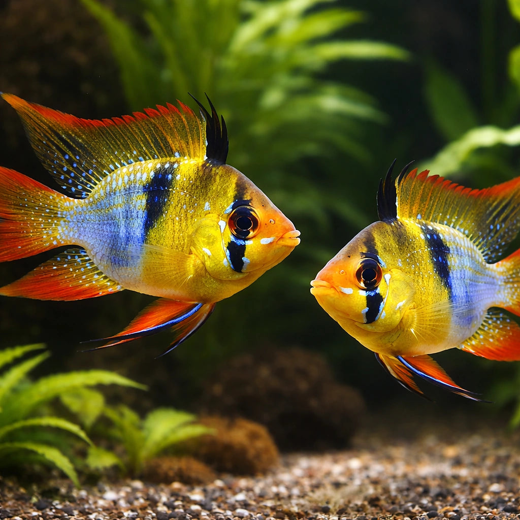 Ramirez Dwarf Cichlid balloon — Mikrogeophagus Ramirezi Balloon - UK (Mikrogeophagus ramirezi) — Striking Balloon Ram dwarf…