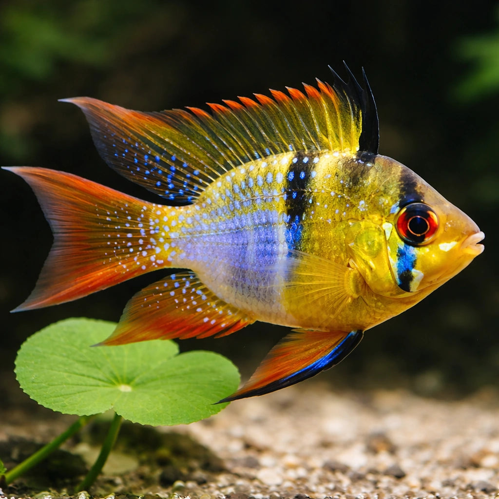 Ramirez Dwarf Cichlid balloon — Mikrogeophagus Ramirezi Balloon - UK (Mikrogeophagus ramirezi) — Striking Balloon Ram dwarf…