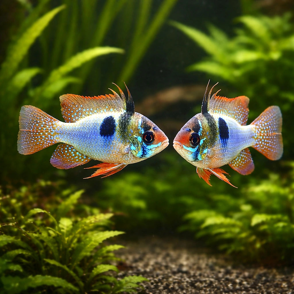 Assorted Ram — Mikrogeophagus Ramirezi «Blue Brilliant» - UK (Mikrogeophagus ramirezi) — Stunning Blue Brilliant dwarf…