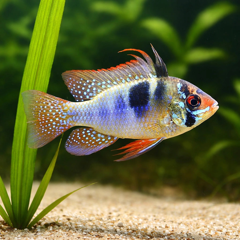 Assorted Ram — Mikrogeophagus Ramirezi «Blue Brilliant» - UK (Mikrogeophagus ramirezi) — Stunning Blue Brilliant dwarf…