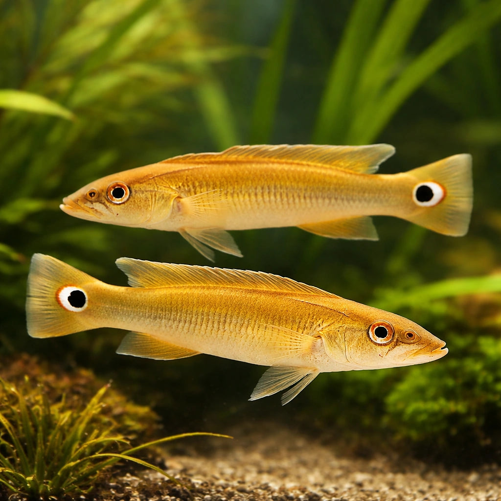 Dwarf Pike Cichlid, Two-Spoted — tropical fish for sale UK — AI pair planted view