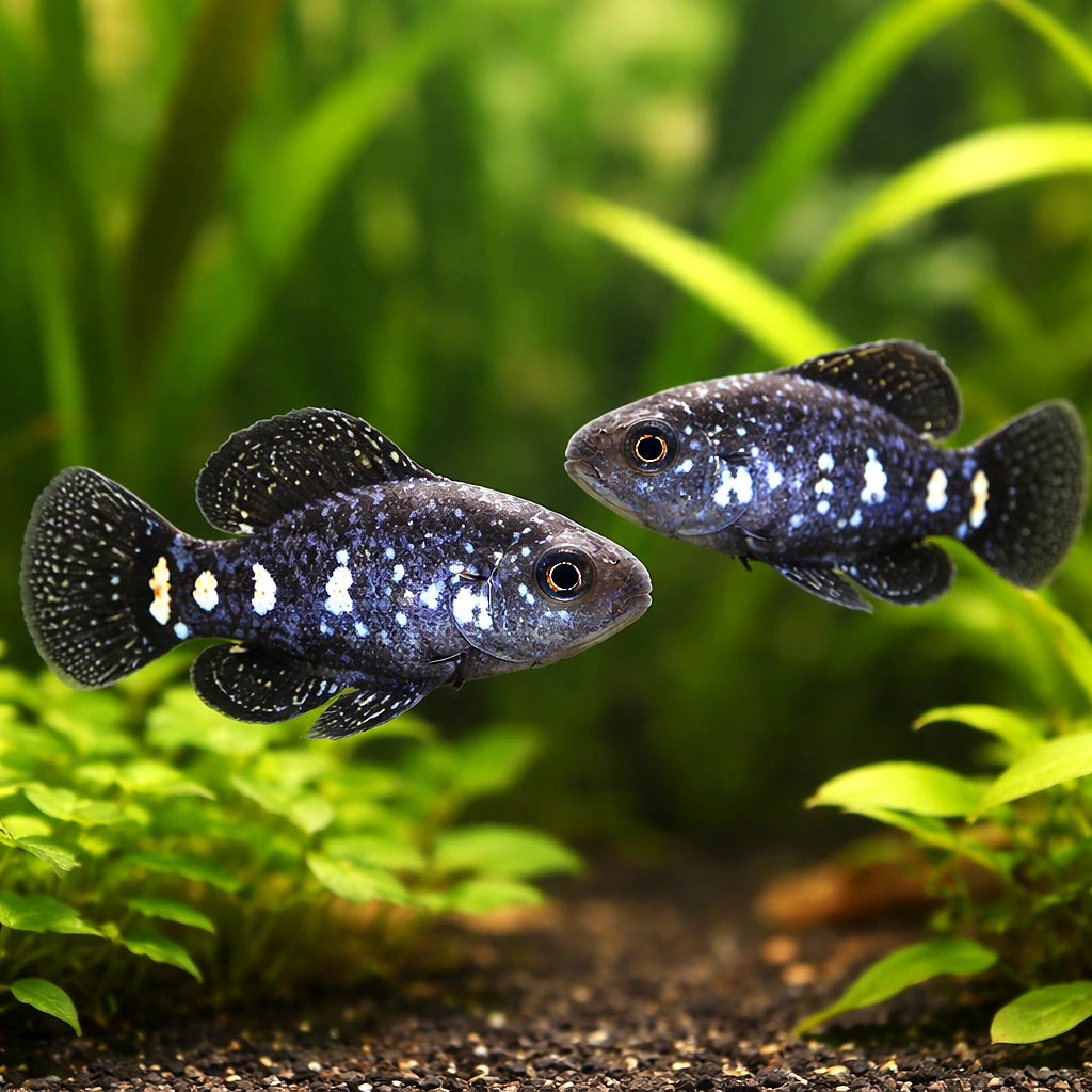Dwarf Sunfish, Pygmy Sunfis — tropical fish for sale UK — AI pair planted view